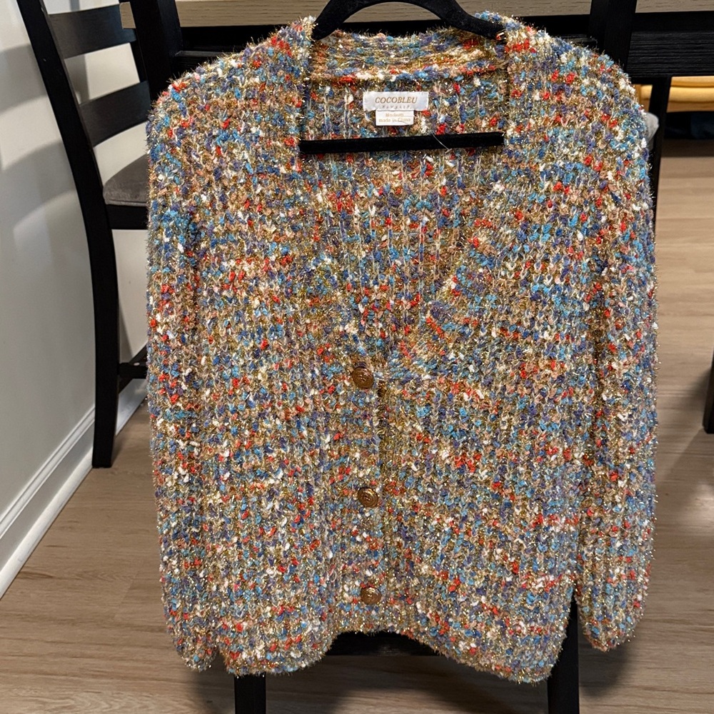 Popcorn Sparkle Tinsel Cardigan